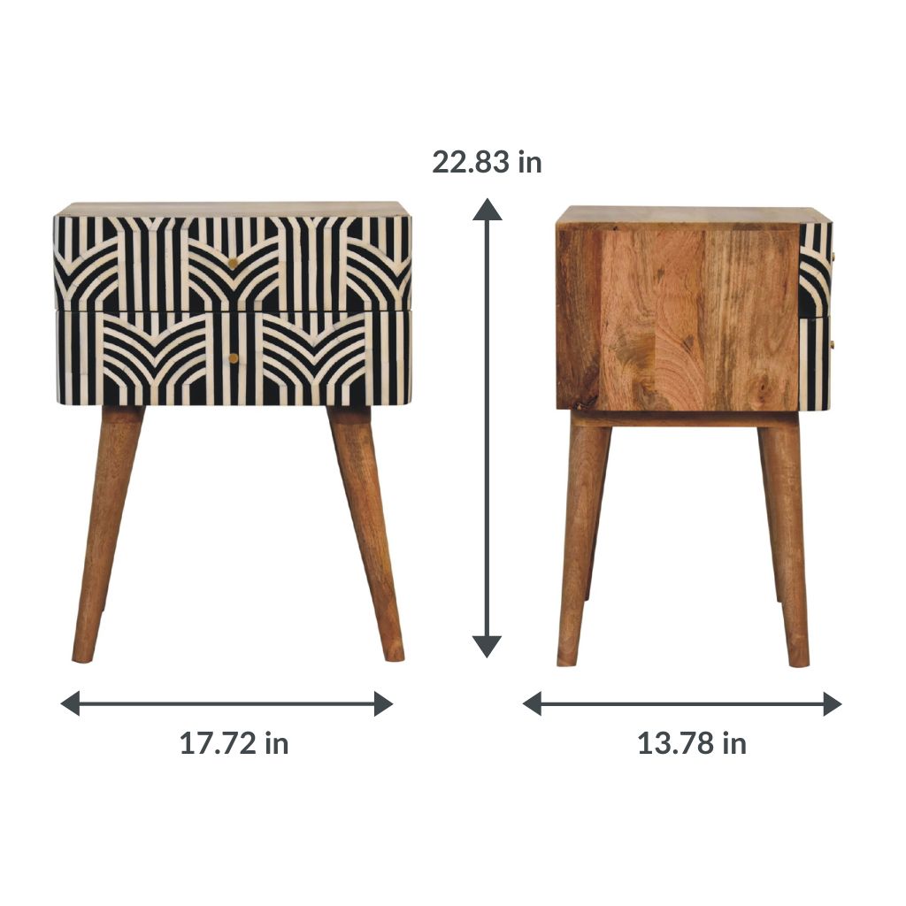 Art Deco Nightstand | Edessa - Bone Inlay