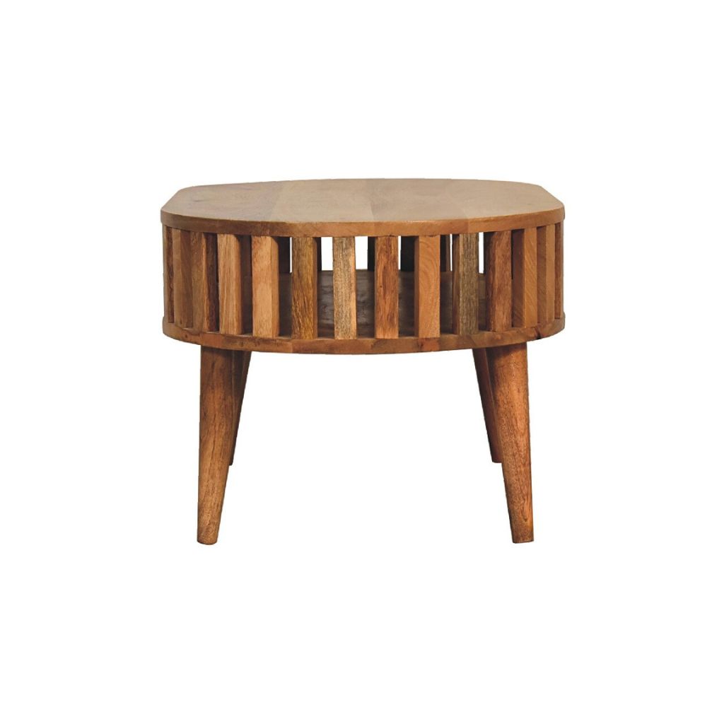 Oval Coffee Table with Open Shelf