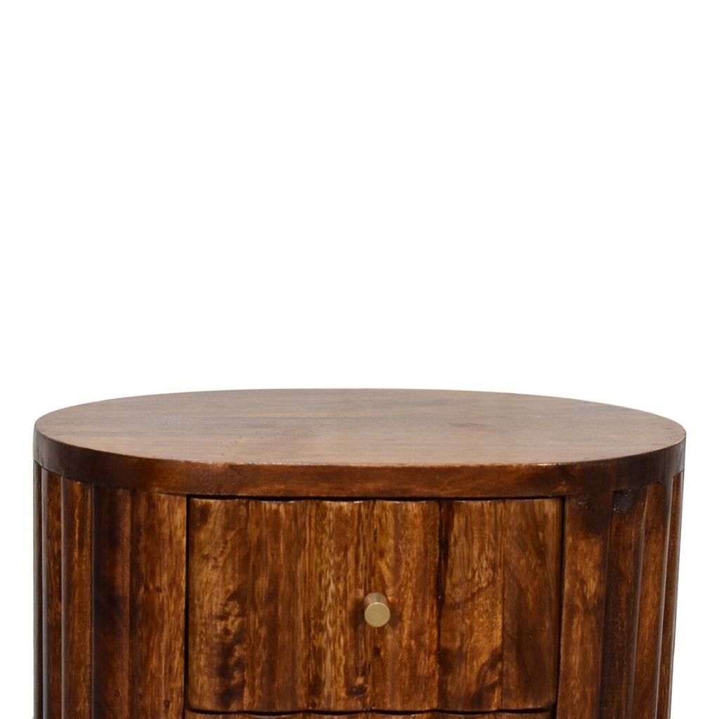Solid Wood Nightstand with 2 Drawers