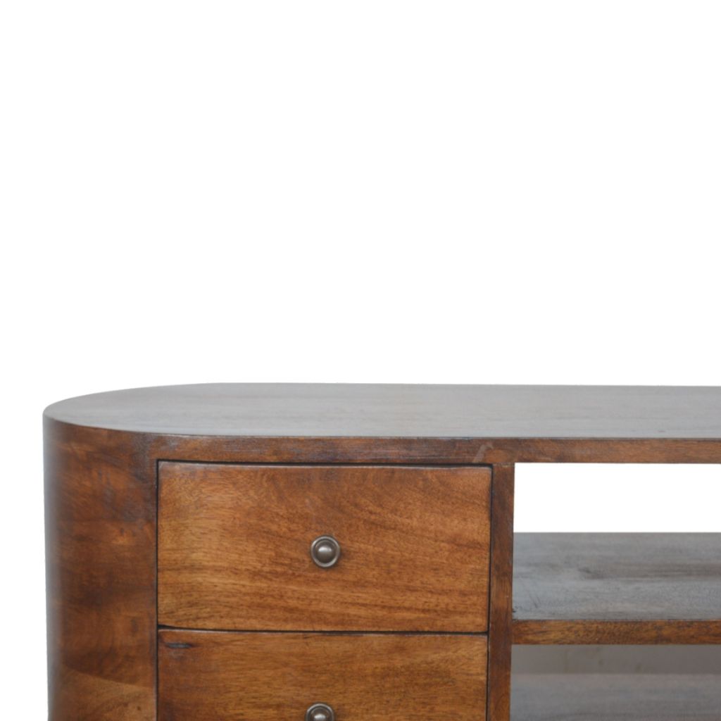 Retro Rounded TV Stand | Chestnut - up to 46"