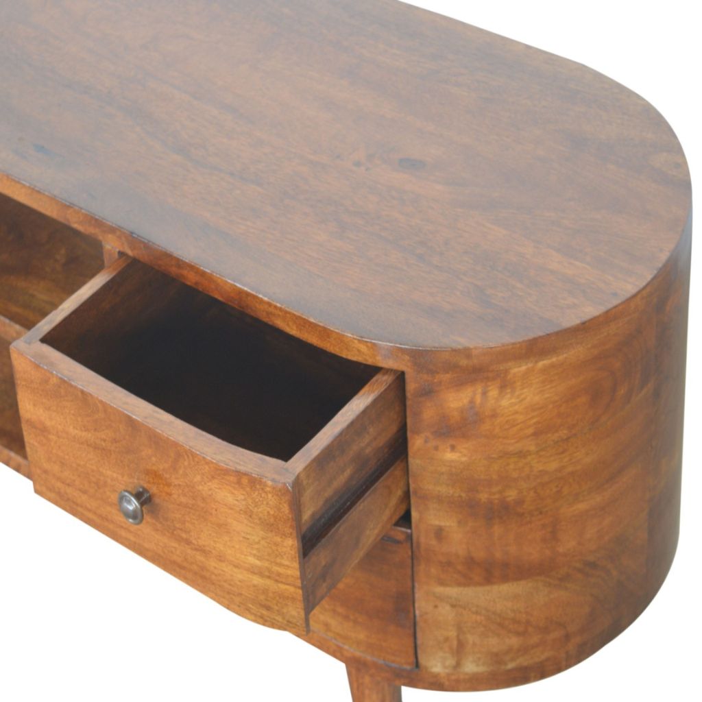 Retro Rounded TV Stand | Chestnut - up to 46"