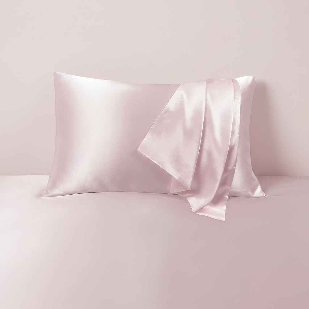 Pink 22 Momme Mulberry Silk Pillowcase with Zipper