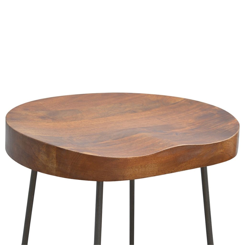 Bar Stool with Chunky Wood Seat