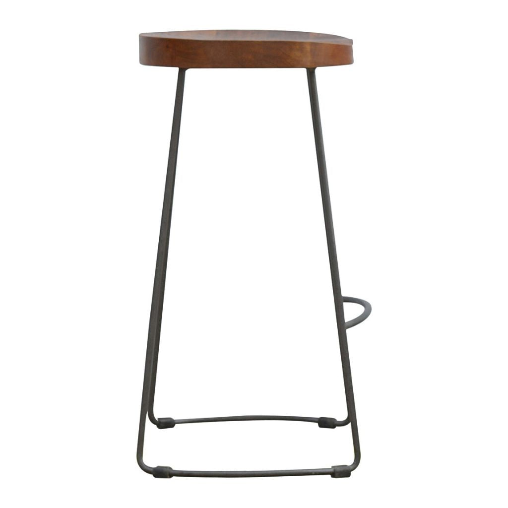 Bar Stool Modern with Chunky Wood Seat