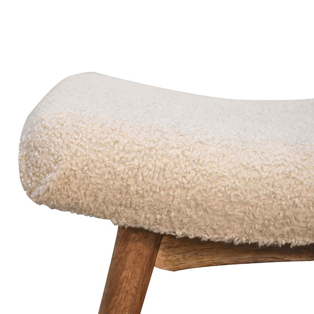 Boucle Curved Bench