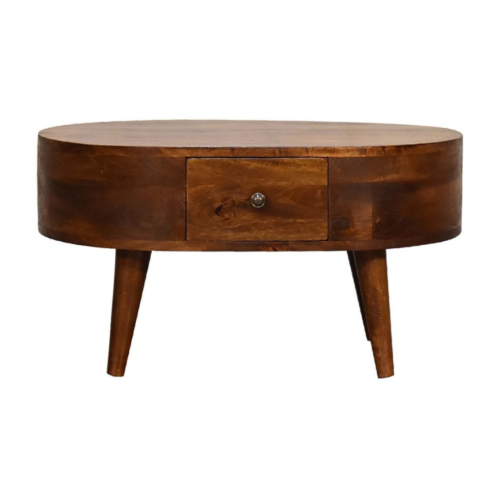 Rounded Coffee Table with Storage