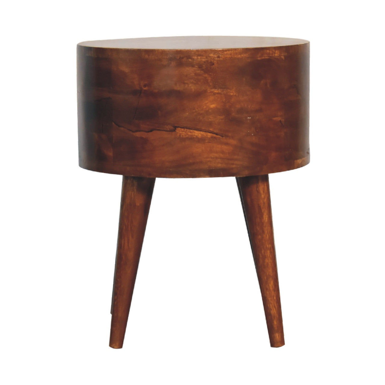 Odyssey Round Bedside Table | Chestnut Finish