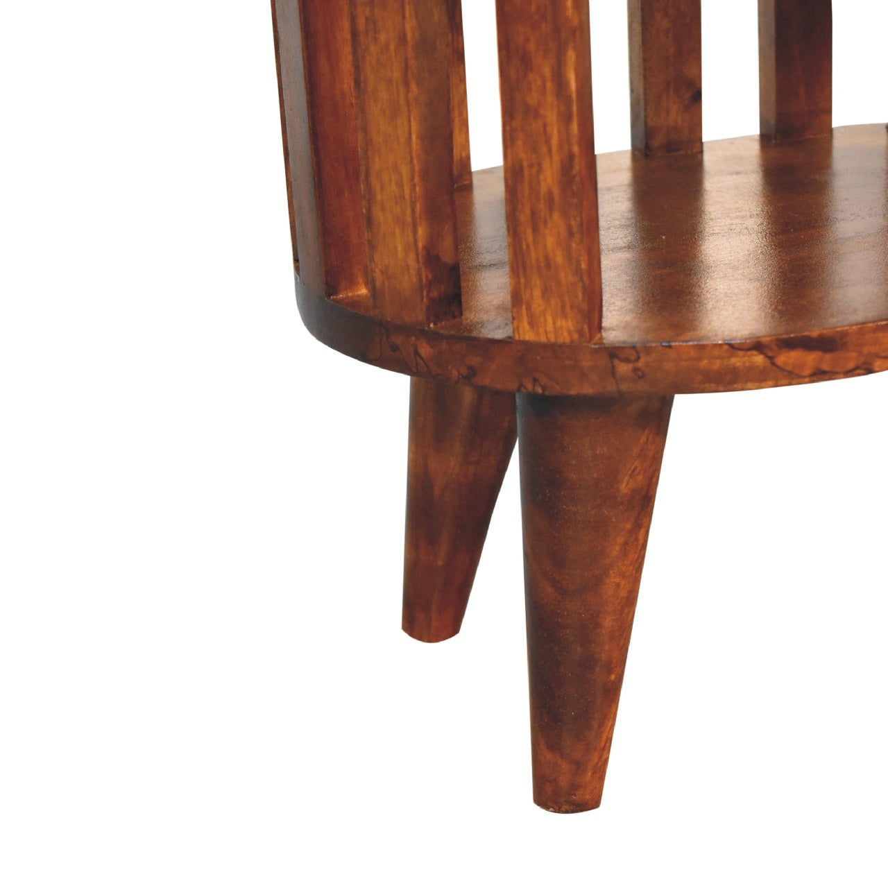 Open Slat Double Shelf Nightstand | Ariella - Chestnut