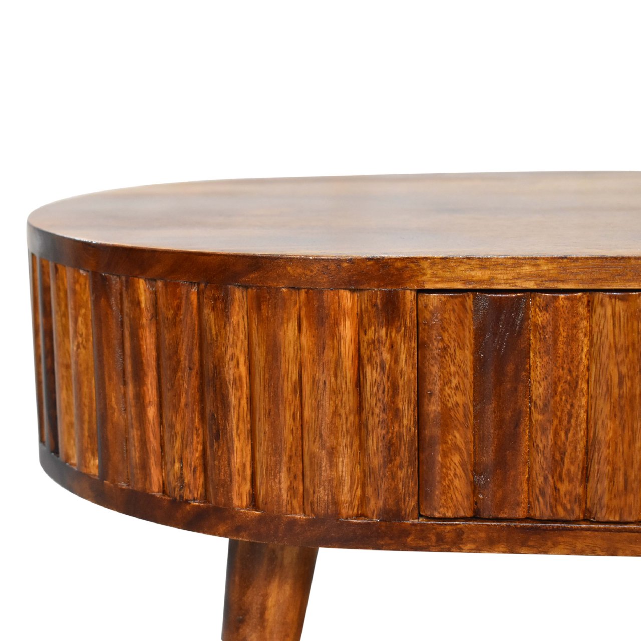 Oval Coffee Table with Storage | Chestnut