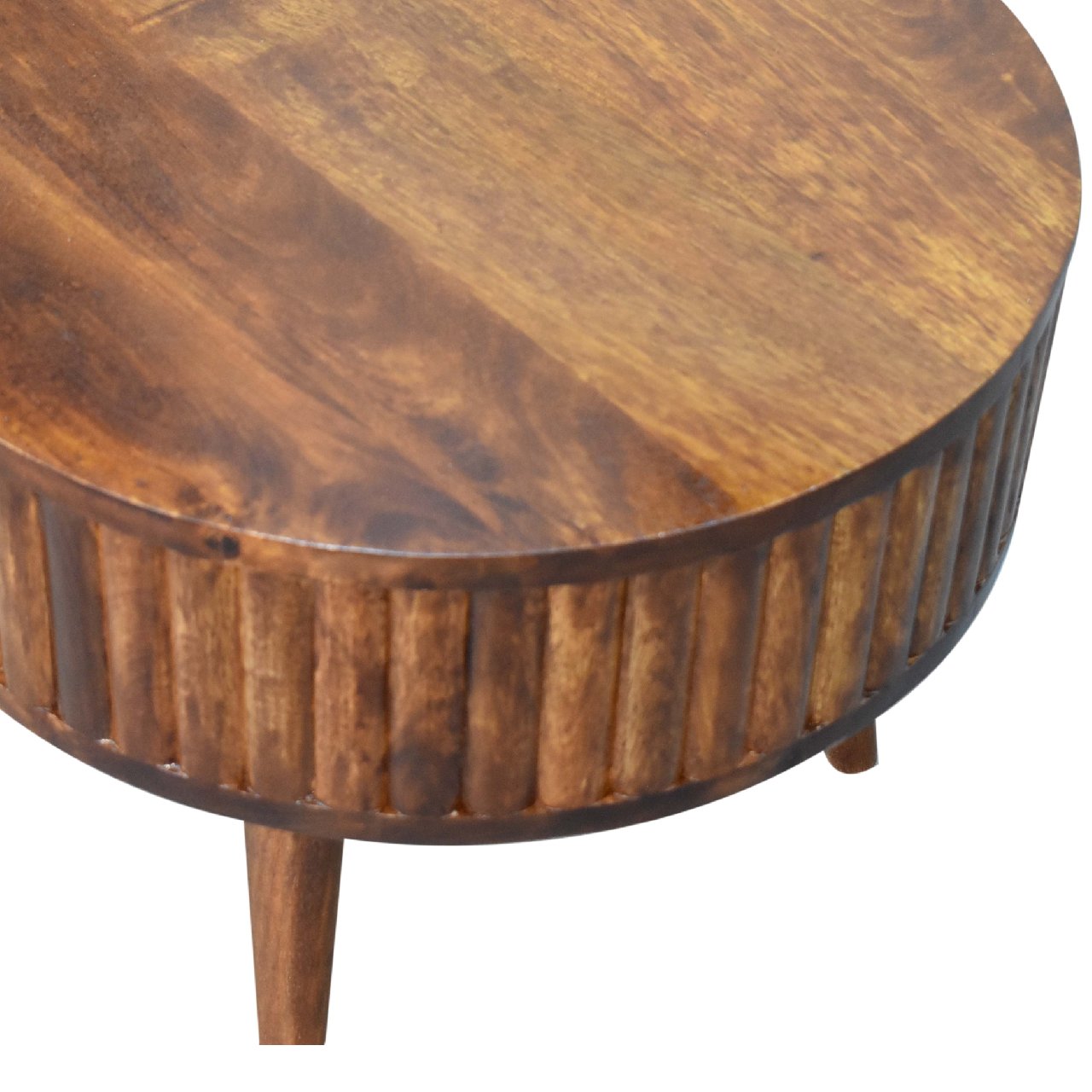 Oval Coffee Table with Storage | Chestnut