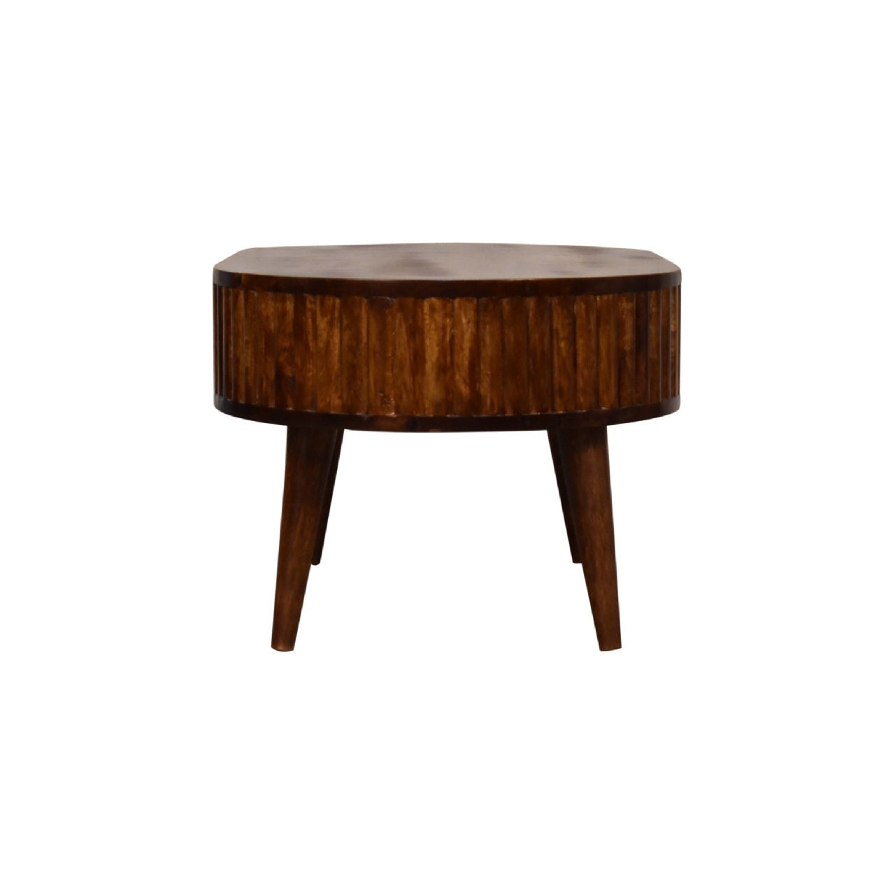 Oval Coffee Table with Storage | Chestnut