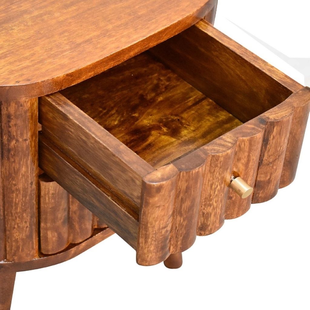 Solid Wood Nightstand with 2 Drawers
