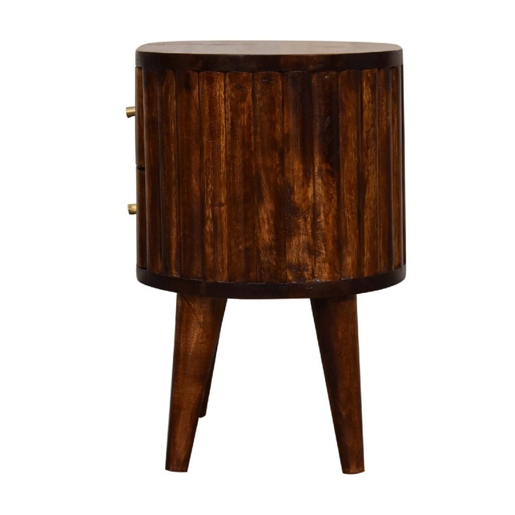 Solid Wood Nightstand with 2 Drawers