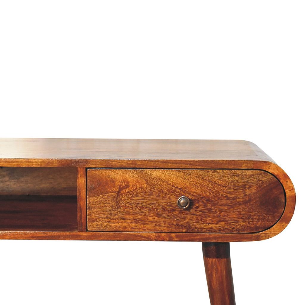 Console Table Chestnut Finish